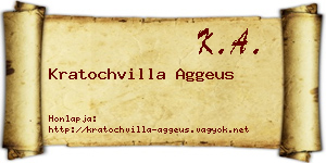 Kratochvilla Aggeus névjegykártya
